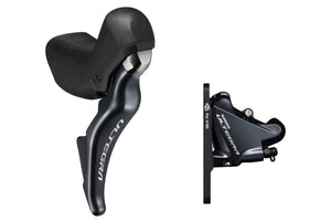 Shimano Ultegra R8025 STI Short Reach Gear Shifter and Ultegra Disc Caliper Kit